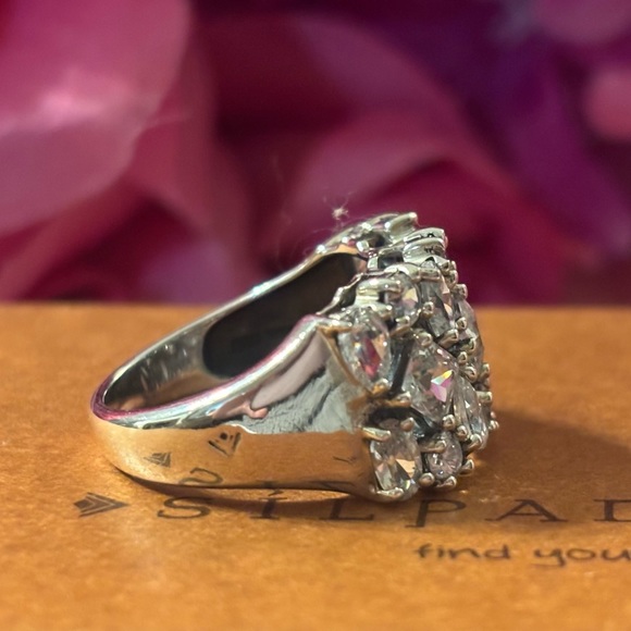 Silpada ‘COSMO’ Cubic Zirconia Sterling Silver Ring NEW R2385 - Picture 10 of 16